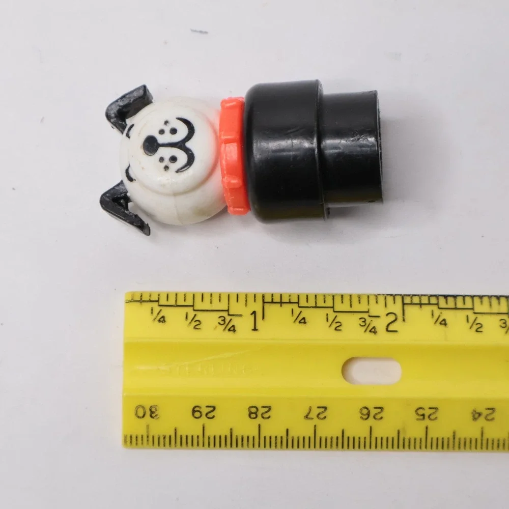 Vintage‎ Fisher Price Little People Lucky Dog Black White Red Collar Toy Figure